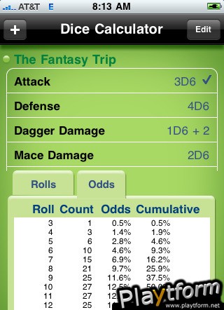 Dice Calculator (iPhone/iPod)