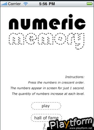 Numeric Memory (iPhone/iPod)