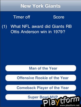 New York Giants Football Trivia (iPhone/iPod)
